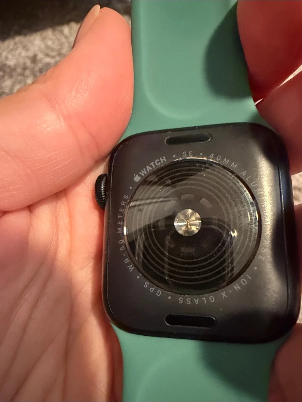 Apple Smartwatch with Green Silicone Band